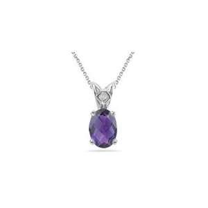  1.51 Cts Amethyst Scroll Pendant in 14K White Gold 