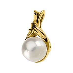  14K Yellow Gold 06.00 Mm Cultured Pearl Pendant Jewelry