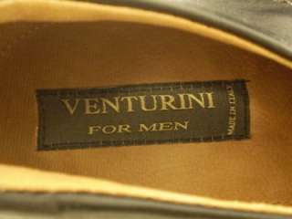 mens Venturini leather loafers black italy 12 M  