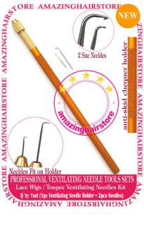Ventilating Needle+Handle Make Lace Wig/Toupee  6pc kit  