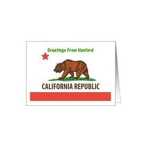  California   City of Hanford   Flag   Souvenir Card Card 