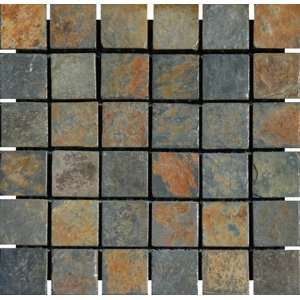  2x2 China Multi Color Tumbled Slate Mosaic Tiles for 