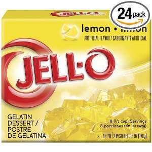 JELL O Gelatin Dessert, Lemon, 6 Ounce Boxes (Pack of 24)  