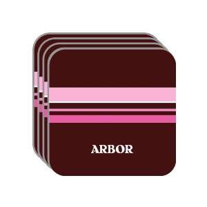   ARBOR Set of 4 Mini Mousepad Coasters (pink design) 