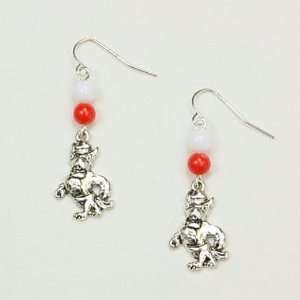  NC State NCSU Wolfpack French Wire Logo and Beads Earring 