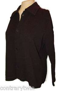 Sweater, Joan Vass, 100% Cotton Soft Cardigan Browns, 2  
