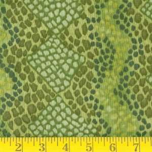  Slinky Snakeprint Green Fabric By The Yard Arts, Crafts 