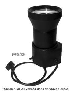 CCTV video camera lens, varifocal, 5 100MM, manual iris 6 31545 20078 