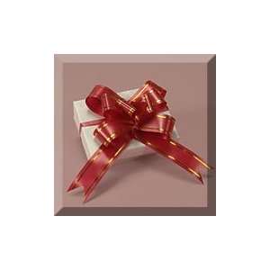  Red Gold Stripe Satin Finish Butterfly Bow