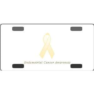 Endometrial Cancer Awareness Ribbon Vanity License Plate