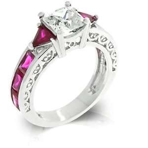  Princess Pink Regal Engagement/Wedding Ring (8) Jewelry
