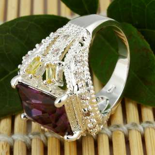 Gorgeous Amethyst Jewelry Gemstone Silver Ring Size sz #8 S08 Hot New 