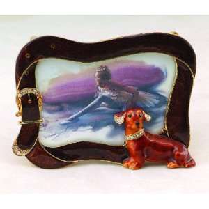 Dachshund dog bejeweled picture frame