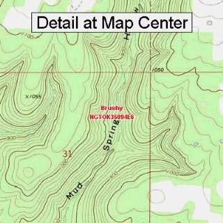  USGS Topographic Quadrangle Map   Brushy, Oklahoma (Folded 