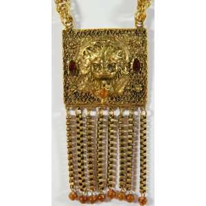  EDLEE Creations Vintage Lion Pendant Necklace Dangles 