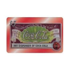    Coca Cola 96 $5. Etched Acetate Free Coke Sampling Coupon #2 of 5