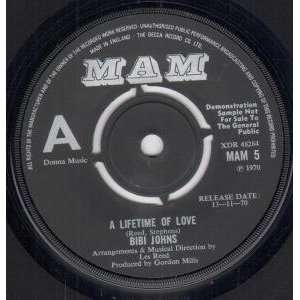   LIFETIME OF LOVE 7 INCH (7 VINYL 45) UK MAM 1970 BIBI JOHNS Music