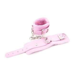  Pink Leather, Soft Fur Wrist Cuffs 
