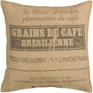 18 French Style GRAINS DE CAFE Burlap and Brown Decorative Throw 