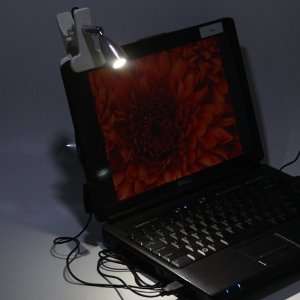  HDE USB LED Clip On Computer Lamp   White