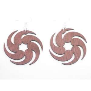  Pink Fireball Wooden Earrings GTJ Jewelry