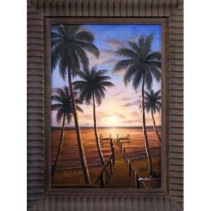 Artmasters Collection AC74296 5630R Tropical Paradise I Framed Oil 