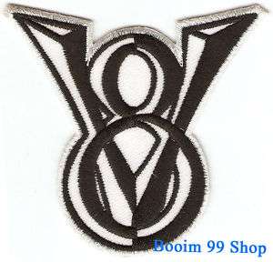 V8 LOGO EMBROIDERED IRON ON Patch T Shirt Sew  