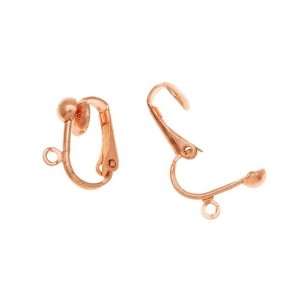  Bright Copper Clip On Ball Earrings Findings 13mm (6 Pair 