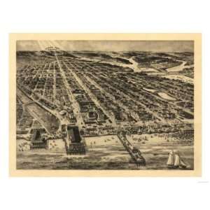  Asbury Park, New Jersey   Panoramic Map Giclee Poster 