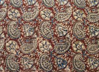 Kalamkari, Hand Printed, Cotton. 2½ Yards. Natural Dyes. Block Print 