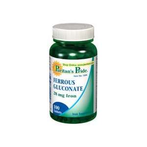  Ferrous Gluconate (28 mg Iron) 28 mg 100 Tablets Health 