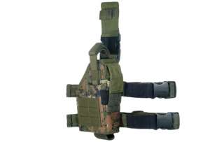 UTG Gun Drop Leg Holster Belt CAMO Duty Tactical Pistol MOLLE for Mag 