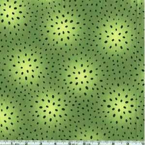  45 Wide Backyard Safari Dots Green Fabric By The Yard 