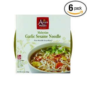 Asian Meals Premium Soup Noodle Bowls, Garlic Sesame, 3.7 Ounce (Pack 