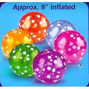   Lot of 12 Polka Dot Inflatable Beach Balls Pool Party