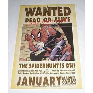 Rare 1997 Spider man Wanted Dead or Alive Marvel Comics Spiderman 1990 