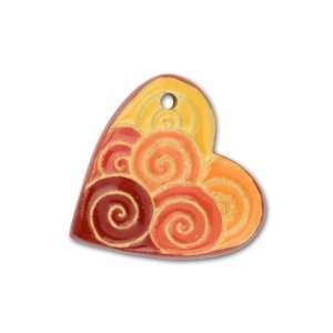   , and Yellow Swirl Heart Pendant Offset Hole Left