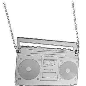  Black Public Speaker Ghetto Blaster Necklace Jewelry