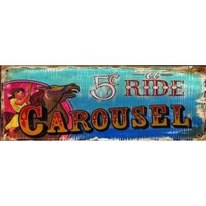   Vintage Carousel Signs   Distressed Carnival Sign