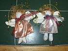 PAIR OF SMALL CLOTH ANGEL ORNAMENTS WITH PAPER WINGS EU
