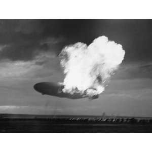  Hindenburg Zeppelin Bursting into Flames While Attempting 