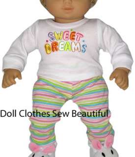 DOLL CLOTHES fits BITTY BABY SWEET DREAMS Knit Pajamas  