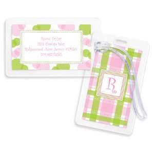   Just Exquisite   Bag/ID Tags (Pink Slanted Stripes) 