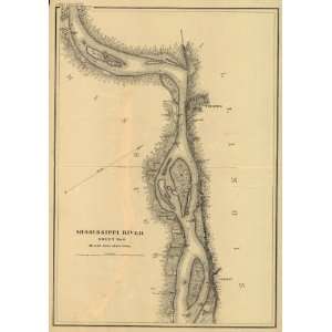 Civil War Map Mississippi River from Cairo Ill. to St. Marys Mo. in VI 