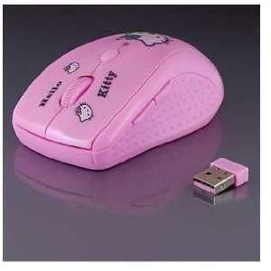 Mouse Wireless Pink Kitty 2.4ghz Dpi 800 Scroll Wheel Wireless Optical 