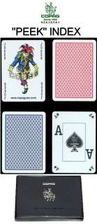   cards 2 deck set up with case blue red decks poker size peek index