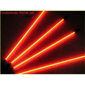 Orange Underbody Neon Kits for Cars and Trucks 2x 4 foot rods and 2x 3 
