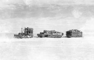Photo 1954 Antarctica Caterpillar Tractor Pulling Sleds  