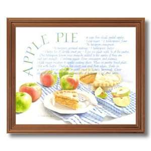  Kitchen Recipe Apple Pie Cafe Diner Picture Oak Framed Art 