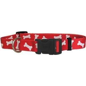  Red with Bones Collar   Large